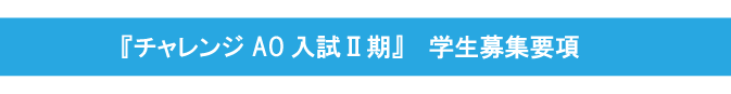 チャレンジAO入試Ⅱ期