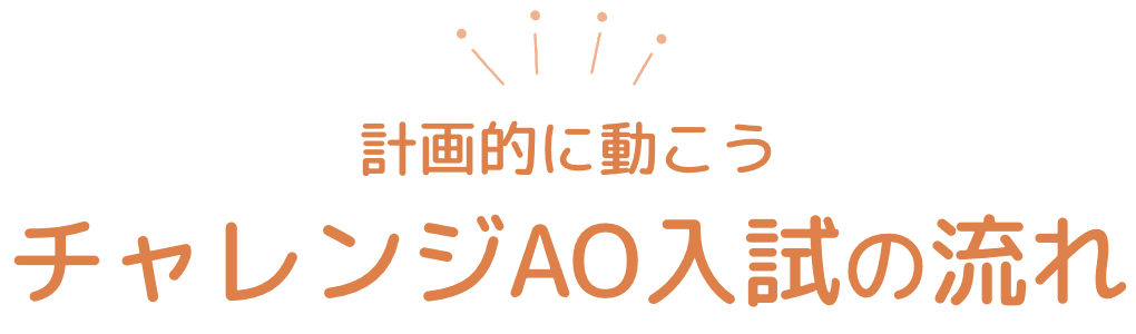 計画的に動こうチャレンジAO入試の流れ