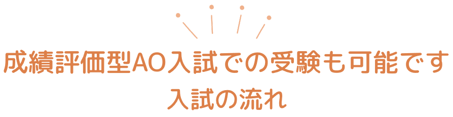 成績評価型AO入試での受験も可能です 入試の流れ