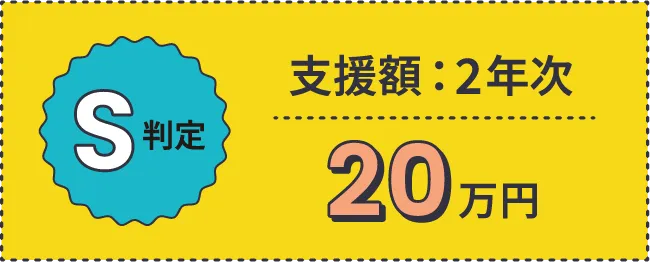 S判定 支援額：２年次 20万円
